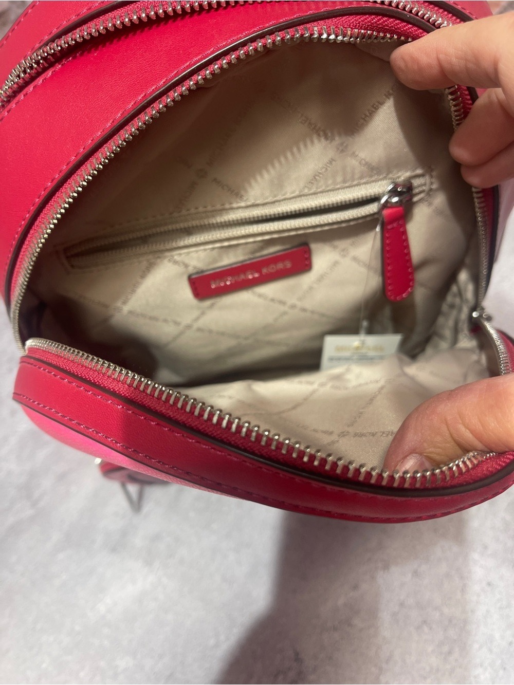 Michael Kors Jaycee Gradient Pink Blue White MK Logo Backpack & Matching Wallet - Picture 6 of 14